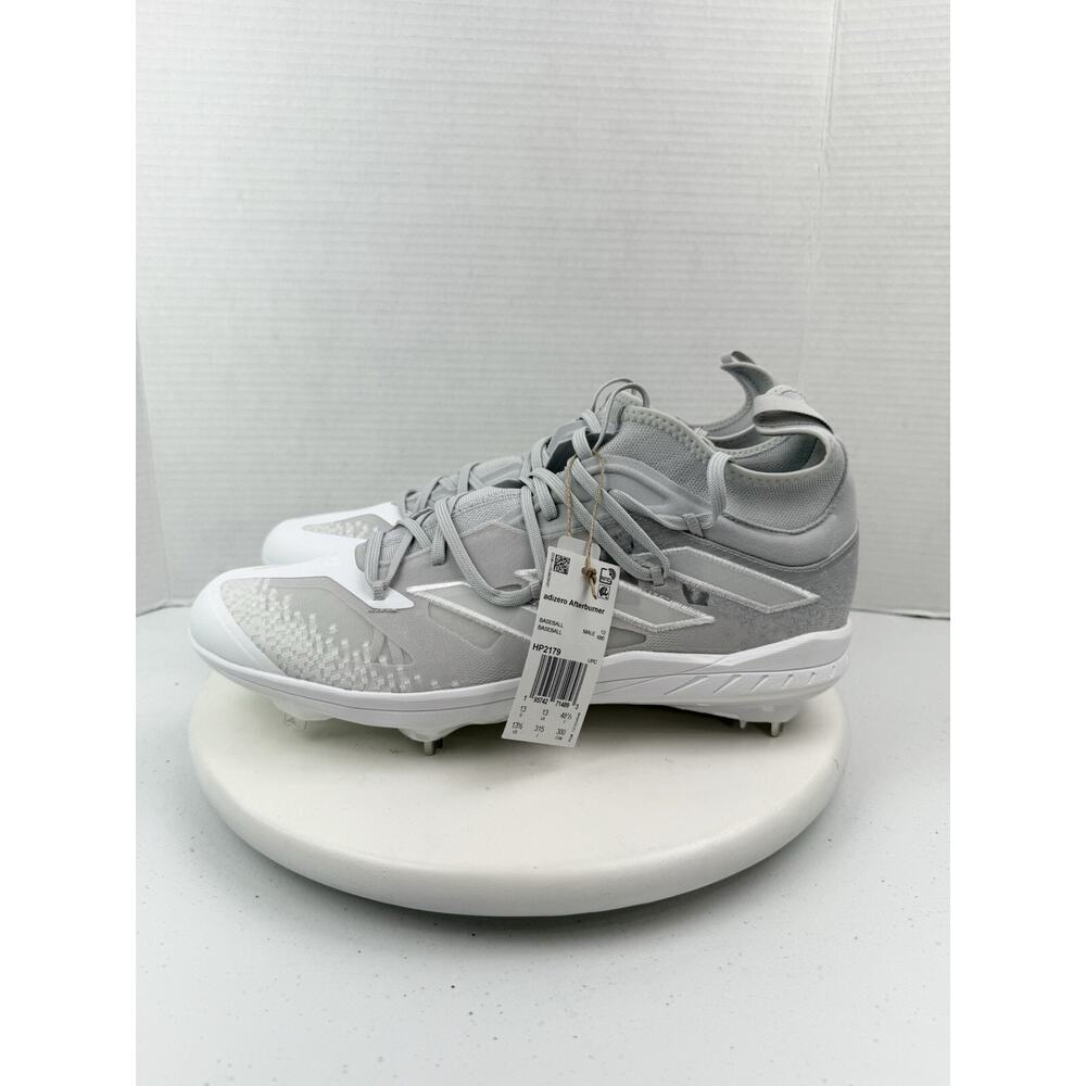 ADIDAS Adizero Afterburner 9 Mens Size 13.5 Baseball Cleats Gray White HP2179‎